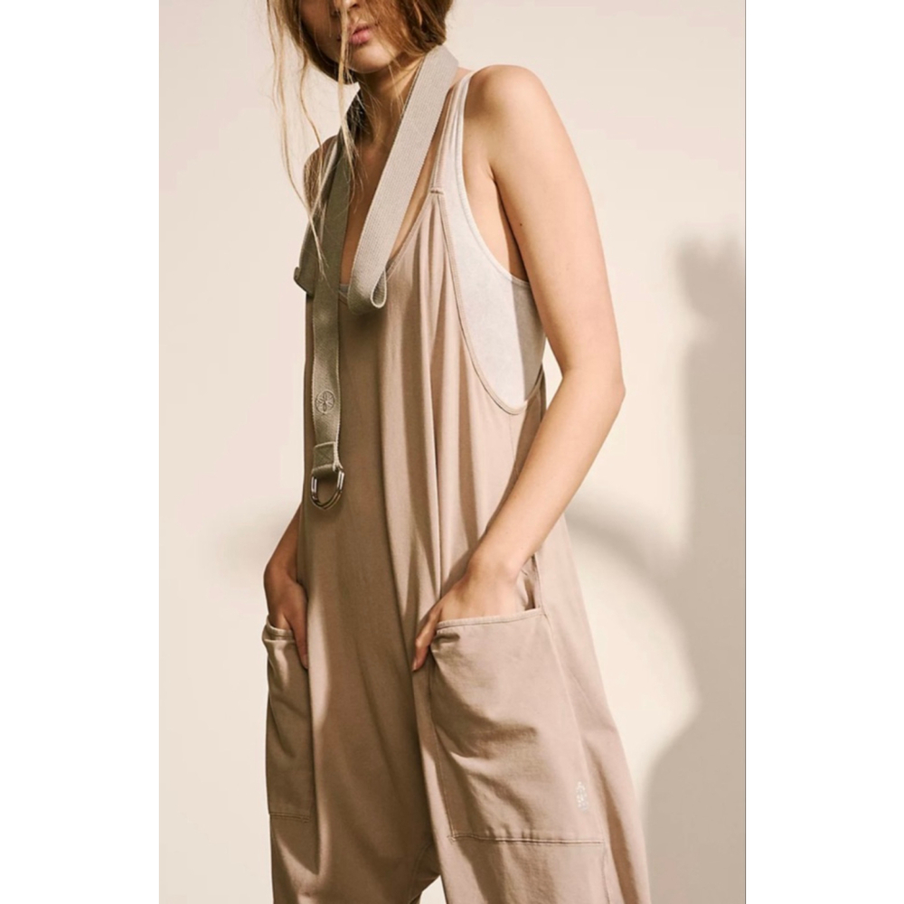 Free People Hot Shot Onesie NWOT Medium Mocha Latte FP Movement - Picture 3 of 7